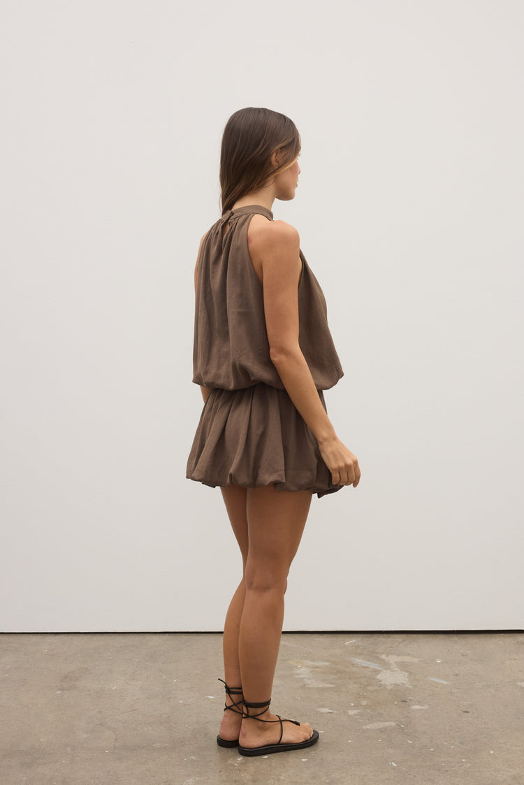 GENEVIEVE DRESS - CHOCOLATE