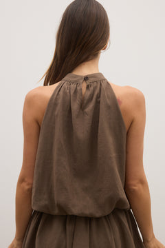 GENEVIEVE DRESS - CHOCOLATE