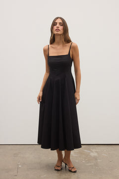 ODESSA MIDI DRESS - BLACK