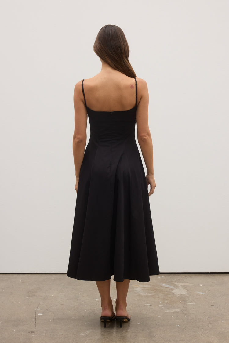 ODESSA MIDI DRESS - BLACK