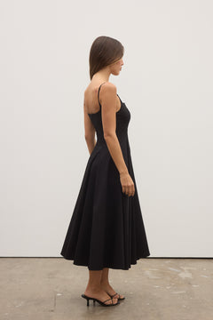 ODESSA MIDI DRESS - BLACK
