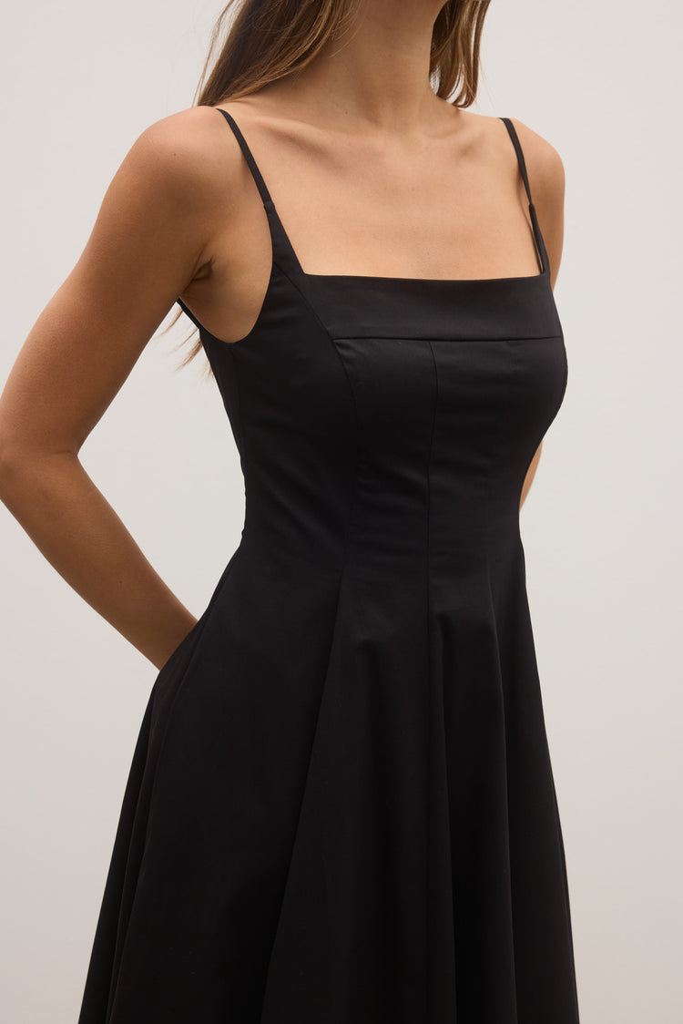 ODESSA MIDI DRESS - BLACK