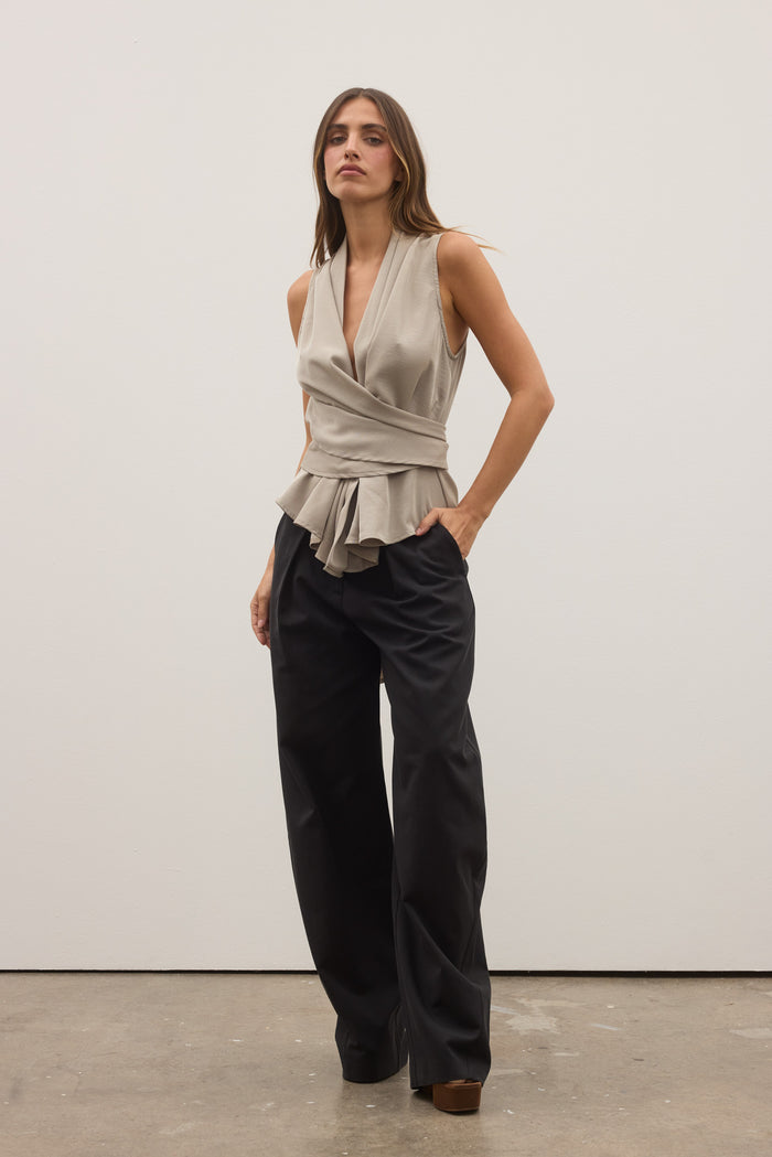 LEON TOP -  SAGEY GREY