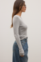 JAYDE KNIT TOP -  GREY MARLE