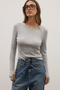 JAYDE KNIT TOP -  GREY MARLE