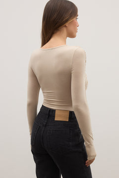EDIE BODYSUIT - ALMOND