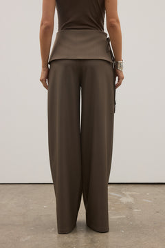 Vela Wrap Waist Wide Leg Pant in Ash, view 4, Bayse Brand
