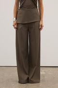 Vela Wrap Waist Wide Leg Pant in Ash, view 1, Bayse Brand