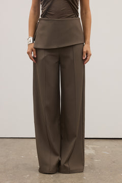 Vela Wrap Waist Wide Leg Pant in Ash, view 1, Bayse Brand