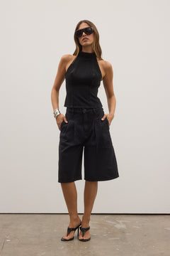 THEA DENIM TURTLENECK - BACKSTAGE BLACK