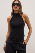 THEA DENIM TURTLENECK - BACKSTAGE BLACK