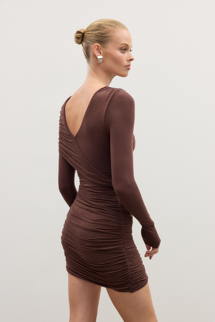 KAI MINI DRESS - CHOCOLATE