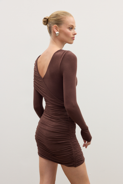 KAI MINI DRESS - CHOCOLATE