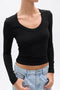 GRACE LONG SLEEVE TOP - BLACK