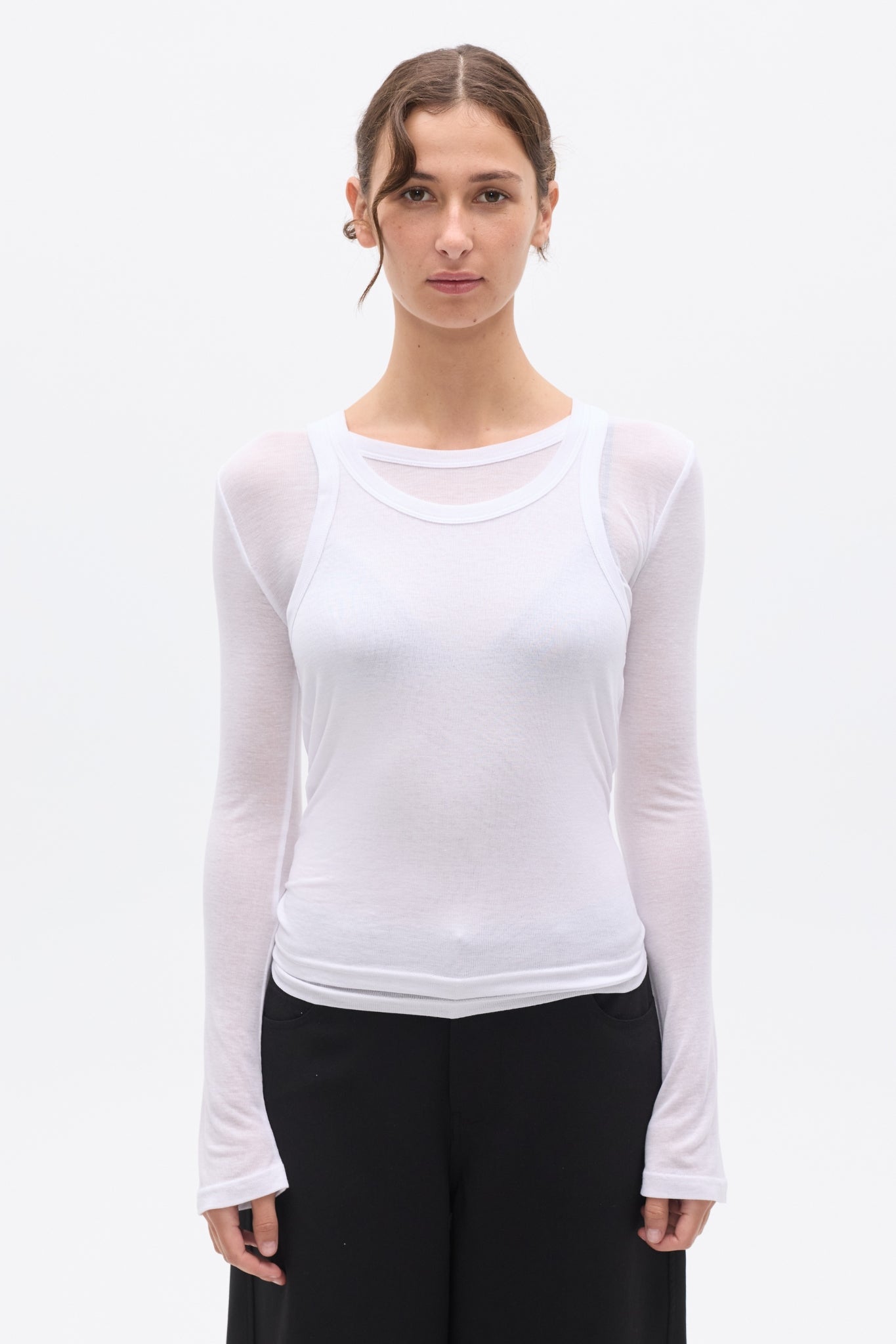 MIRA LONG SLEEVE TOP - WHITE