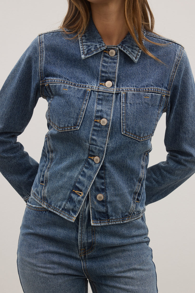 VIVI DENIM JACKET - ASH TIDE