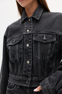LAINE DENIM JACKET - SMOKE BLACK