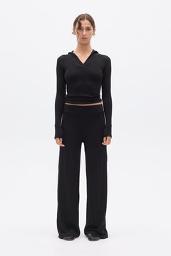 SAFFRON TOP - BLACK