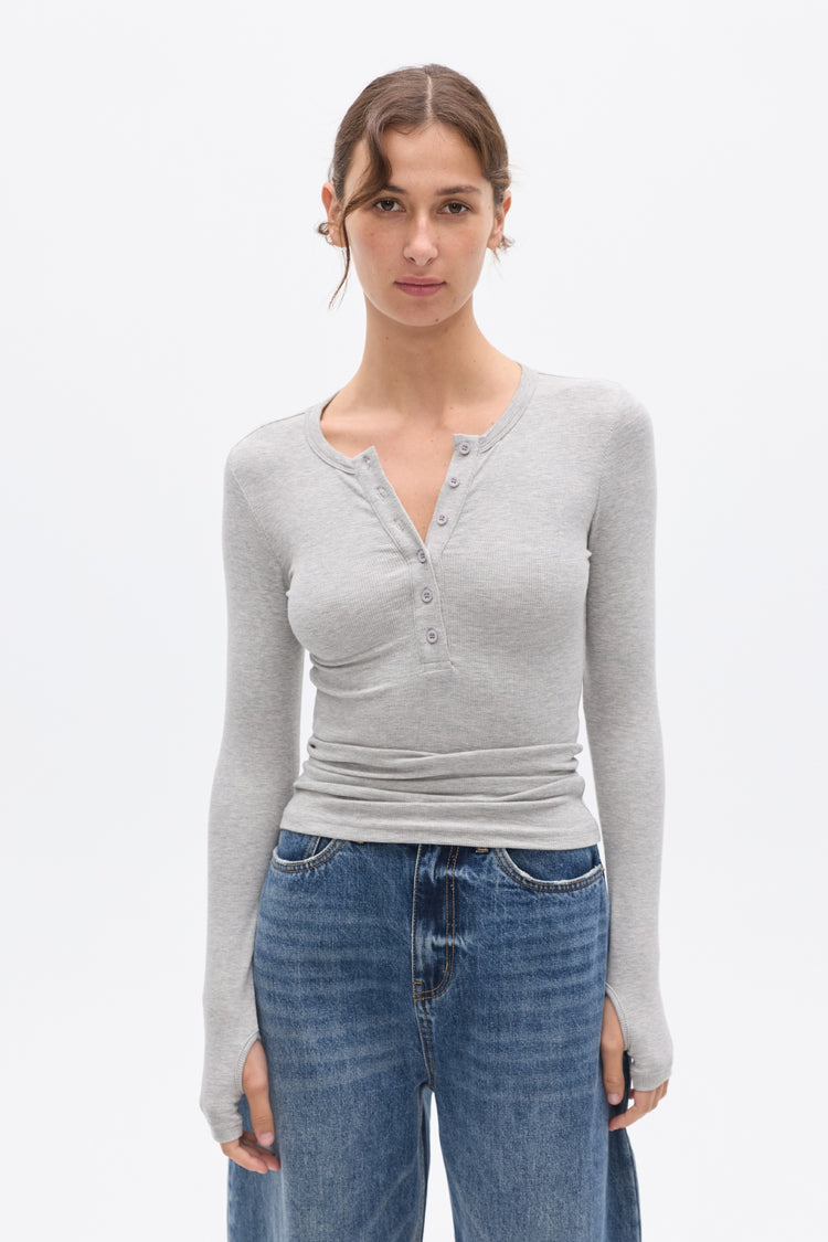 PIPER HENLEY TOP - GREY MARLE