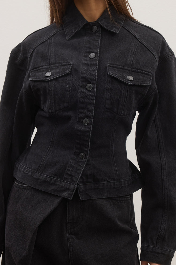 VIOLET DENIM JACKET - BACKSTAGE BLACK