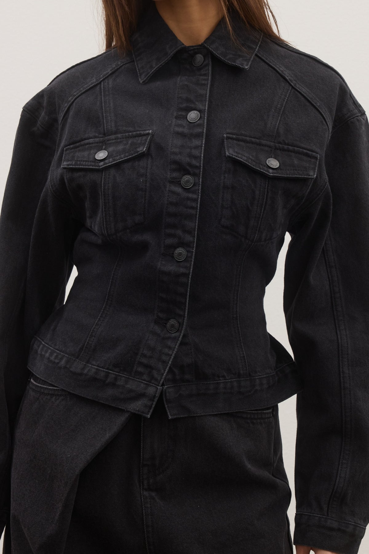 VIOLET DENIM JACKET - BACKSTAGE BLACK