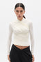 Bayse Brand Amrita Long Sleeve Top in Ivory — women's essential long sleeve top, side view