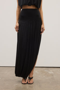 Contessa Pleated Skirt in Black, view 2, Bayse Brand