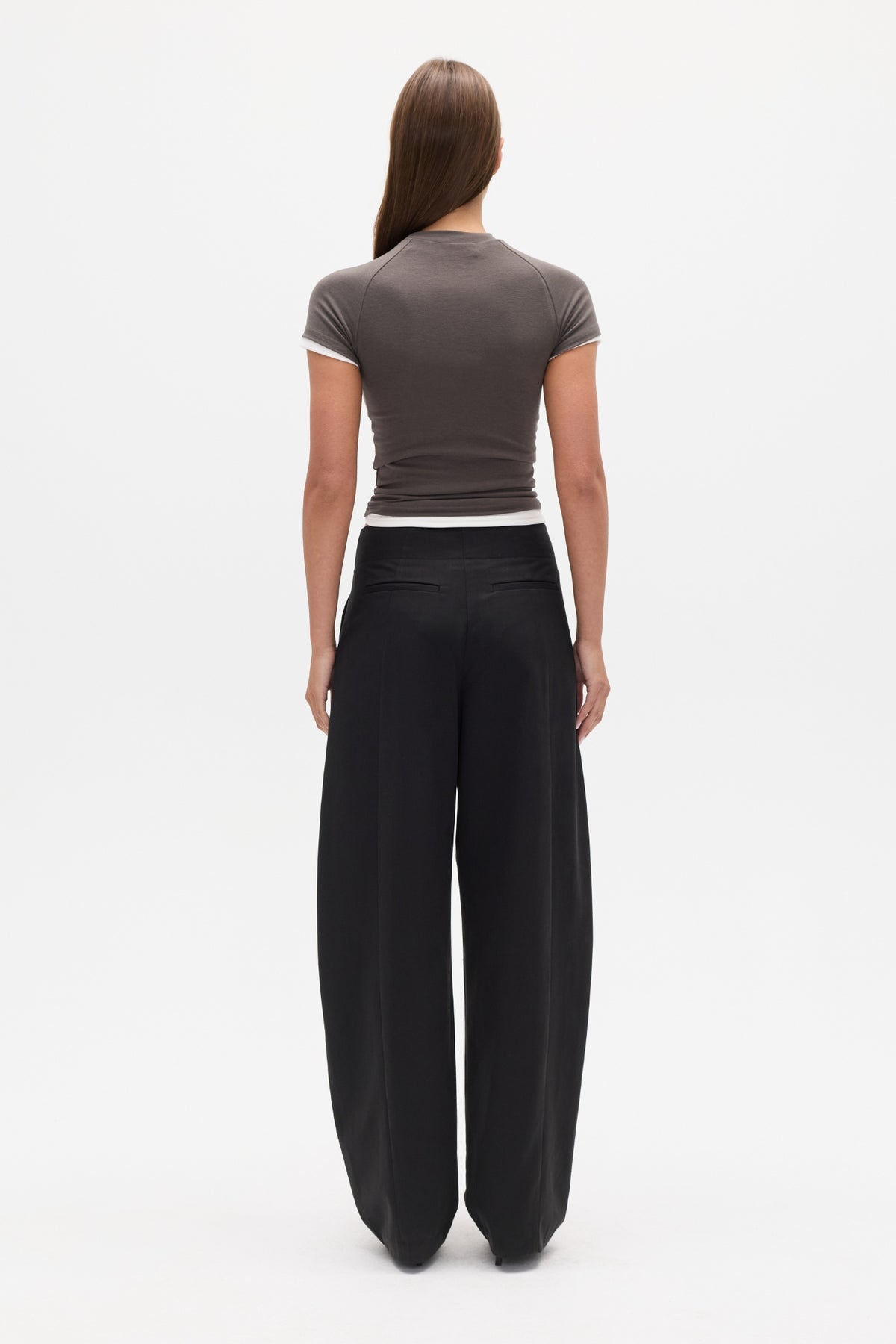 Bonnie Barrel Leg Pant in Black, view 2, Bayse Brand