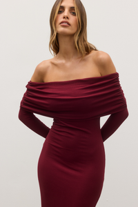 ALESSANDRA MAXI DRESS - WINE