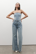 Alexa High Waist Flare Jean in Oakland Blue, view 1, Bayse Brand