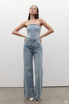 Alexa High Waist Flare Jean in Oakland Blue, view 1, Bayse Brand