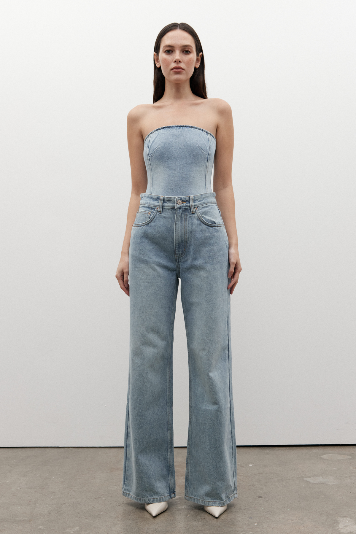 Alexa High Waist Flare Jean in Oakland Blue, view 4, Bayse Brand
