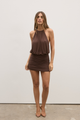 RAVISH MINI DRESS - CHOCOLATE