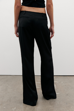 Lucia Straight Leg Tailored Pant in Black, view 4, Bayse Brand