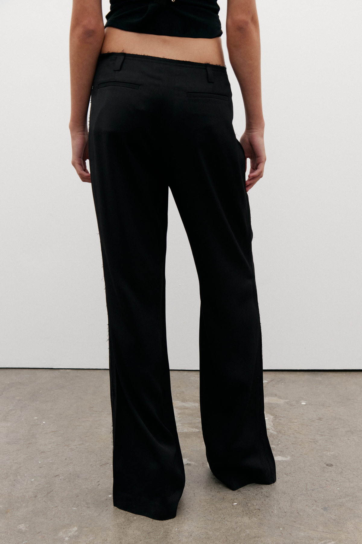 Lucia Straight Leg Tailored Pant in Black, view 4, Bayse Brand