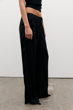 Lucia Straight Leg Tailored Pant in Black, view 5, Bayse Brand
