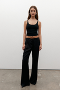 Lucia Straight Leg Tailored Pant in Black, view 1, Bayse Brand