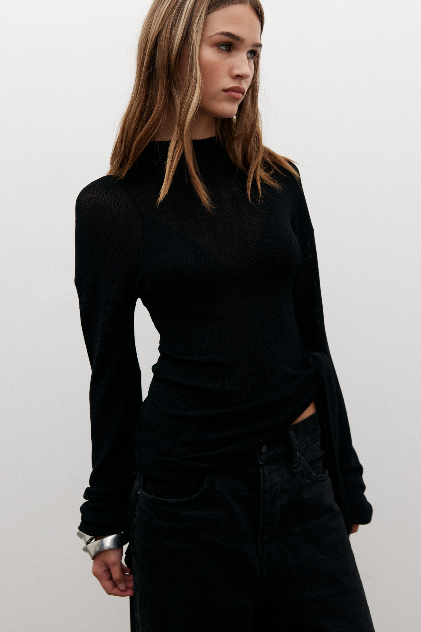 TATIANA KNIT TOP - BLACK