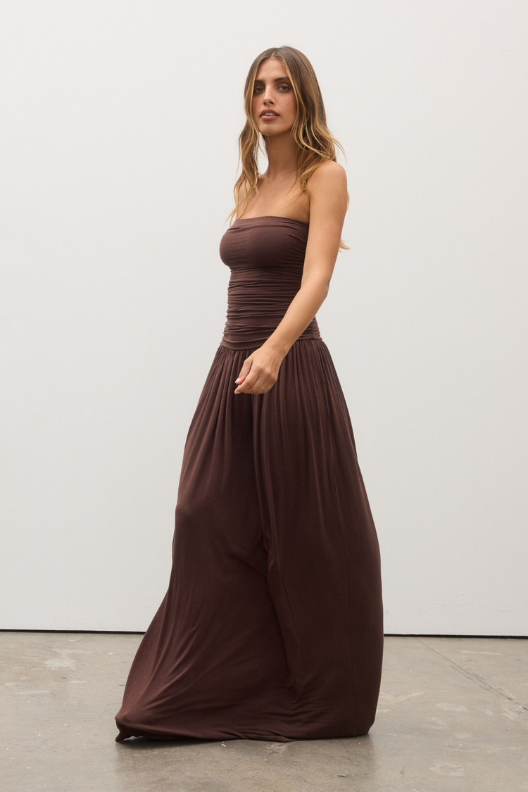 LEAH DRESS - CHOCOLATE