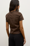 TESS FAUX SUEDE T-SHIRT - DARK ASHEN