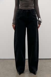 BROOKLYN BARREL LEG JEANS - BACKSTAGE BLACK