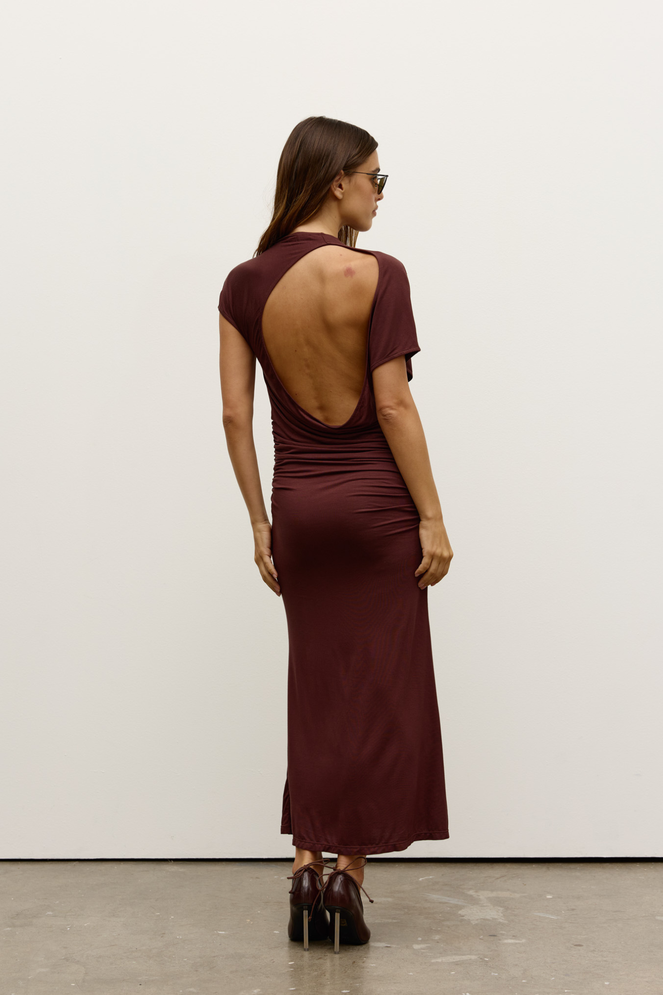 YVONE MIDI DRESS - CHOCOLATE