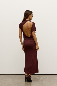 YVONE MIDI DRESS - CHOCOLATE