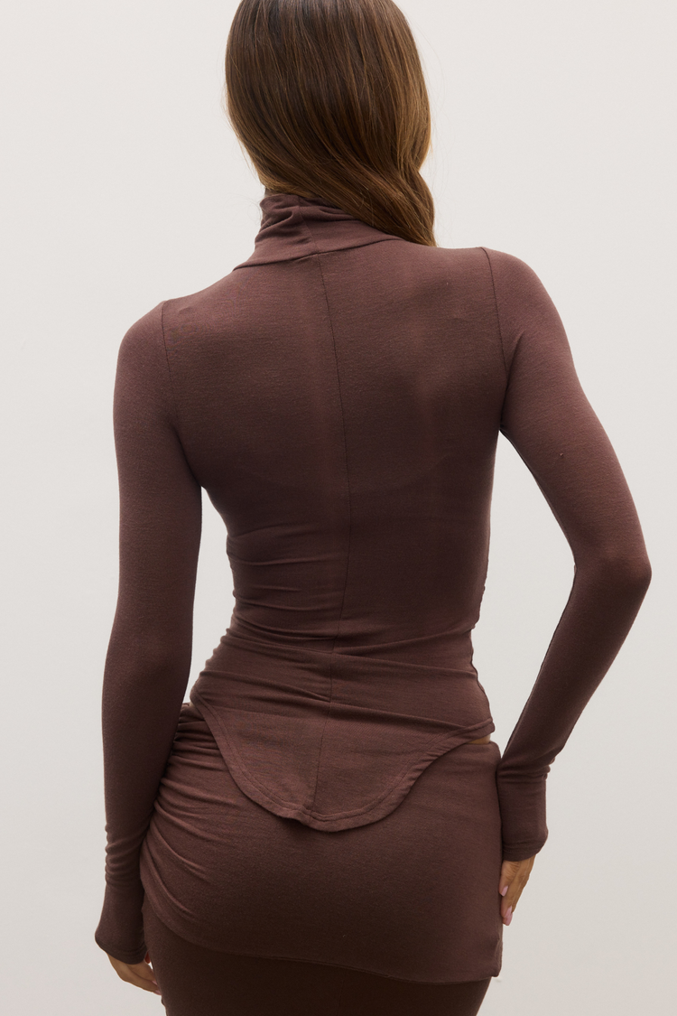 ROSELANI TOP - CHOCOLATE