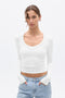 GRACE LONG SLEEVE TOP - WHITE