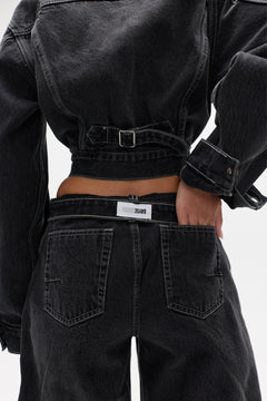LAINE DENIM JACKET - SMOKE BLACK