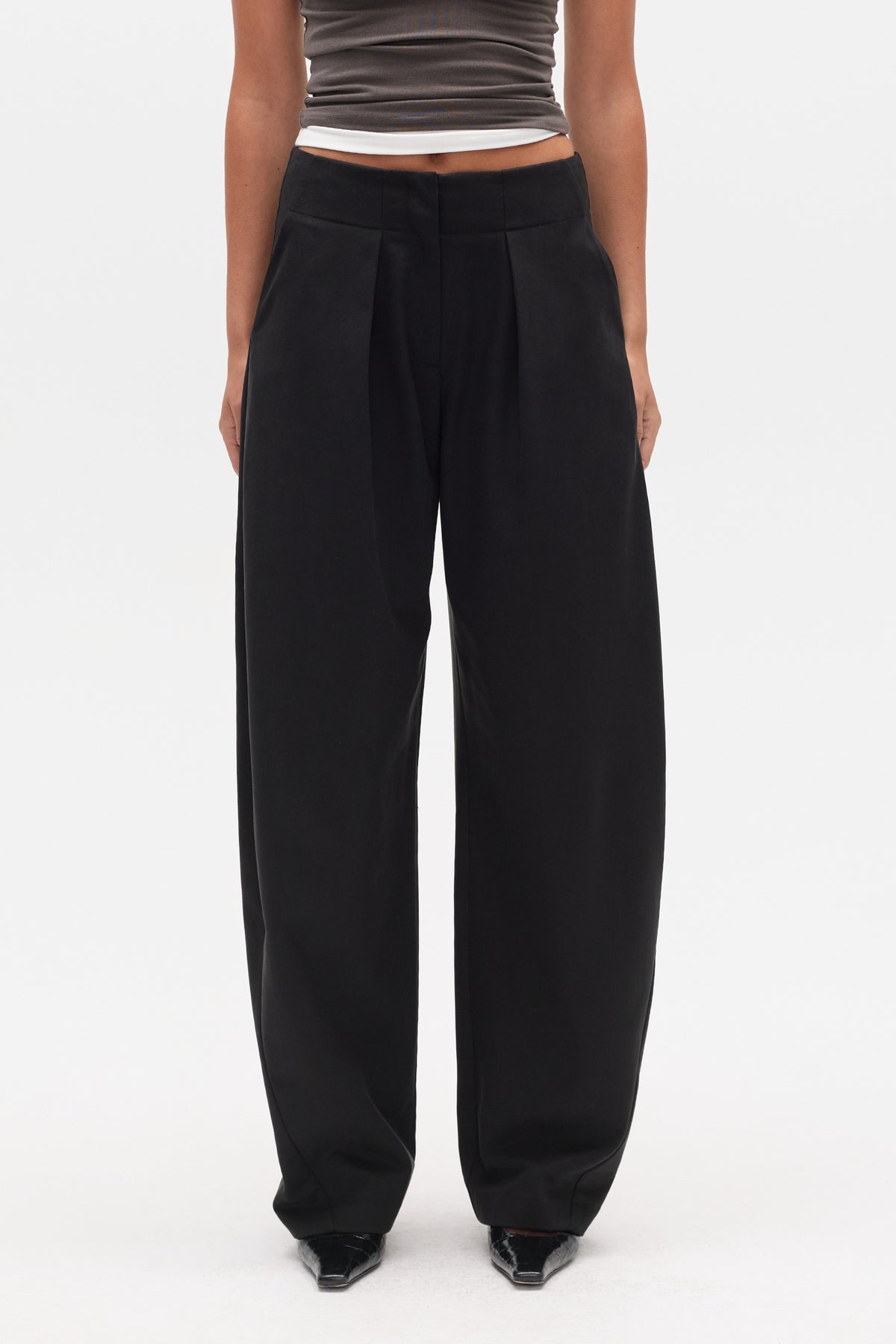 Bonnie Barrel Leg Pant in Black, view 3, Bayse Brand