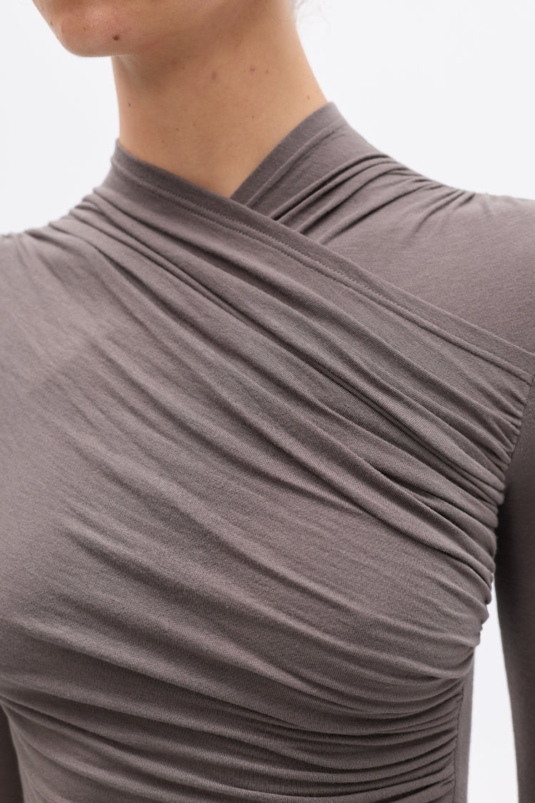 AMRITA LONG SLEEVE TOP - SMOKE