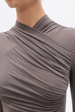 AMRITA LONG SLEEVE TOP - SMOKE