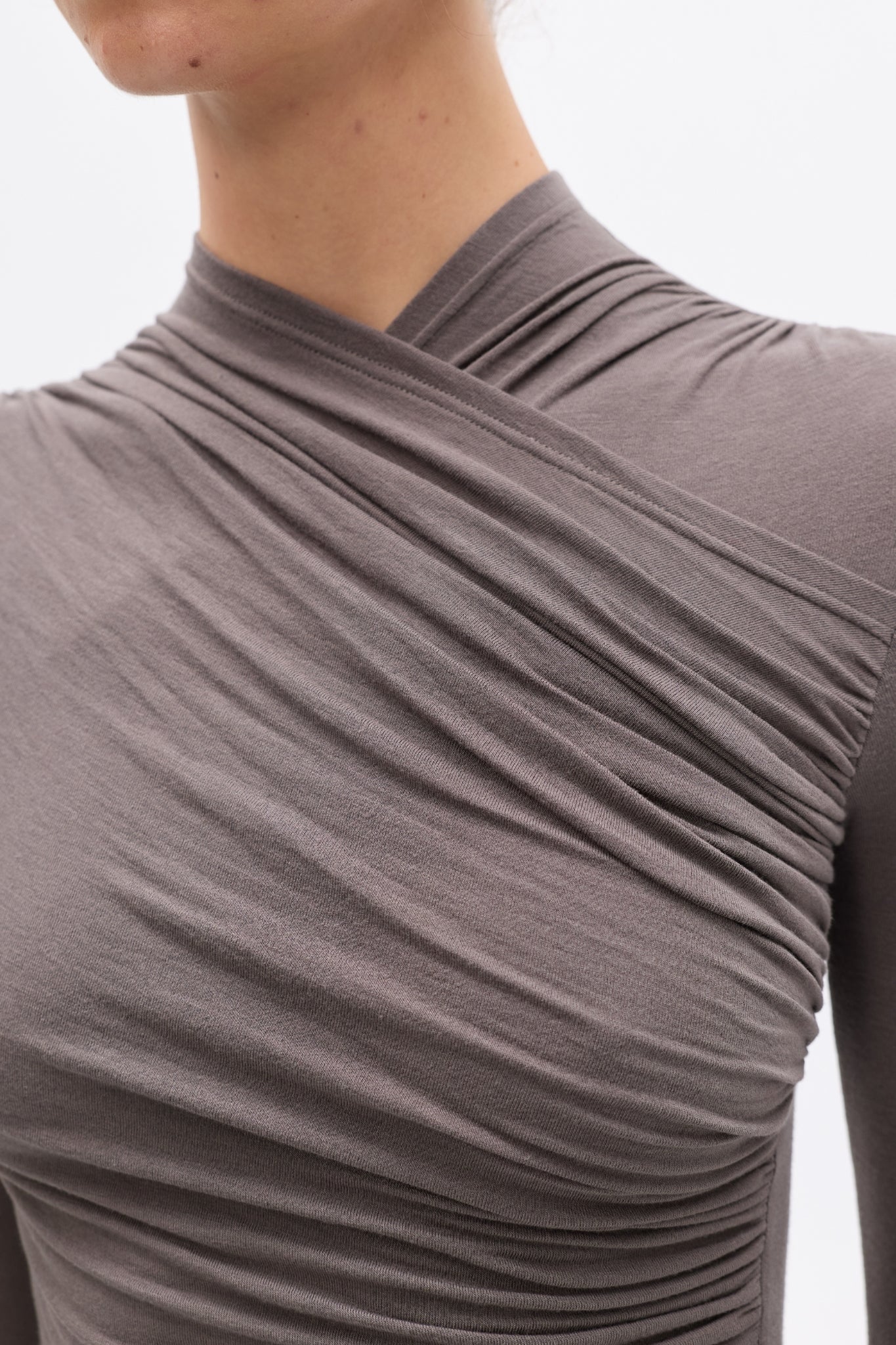 AMRITA LONG SLEEVE TOP - SMOKE